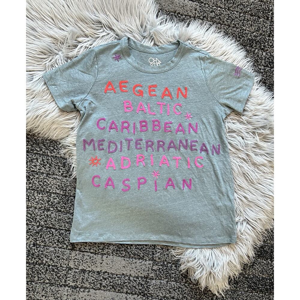 Anthropologie Embroidered Linen Tee SEAS Water Nautical T-Shirt Chaser SP ($98)‎